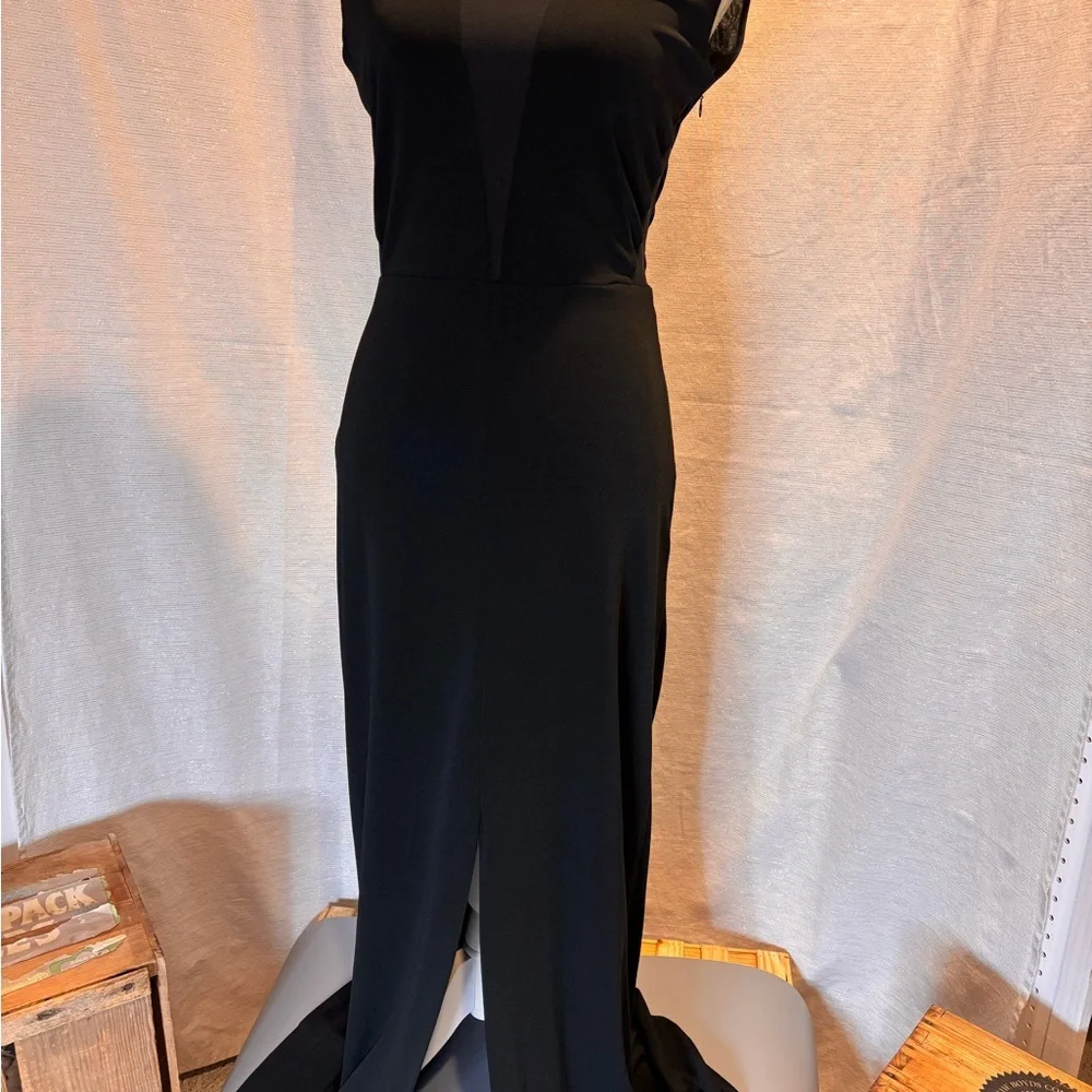 Rachel Zoe Amara Evening Gown Elegant Black Sleeveless Gown 8 NWT Black Tie New! - Picture 2 of 11